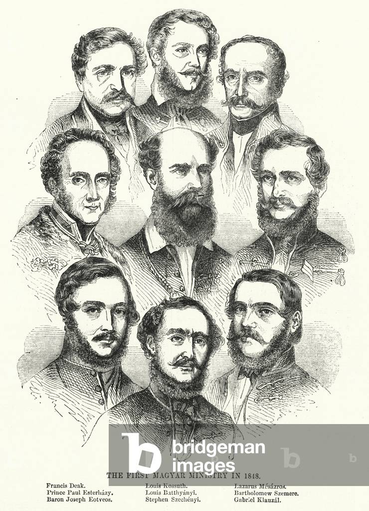 The first Magyar Ministry in 1848 (engraving)