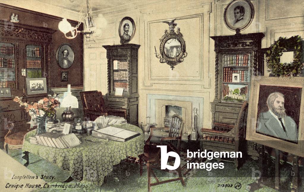 Longfellow's Surdy, Craigie House, Cambridge, Massachusetts, USA (colour photo)