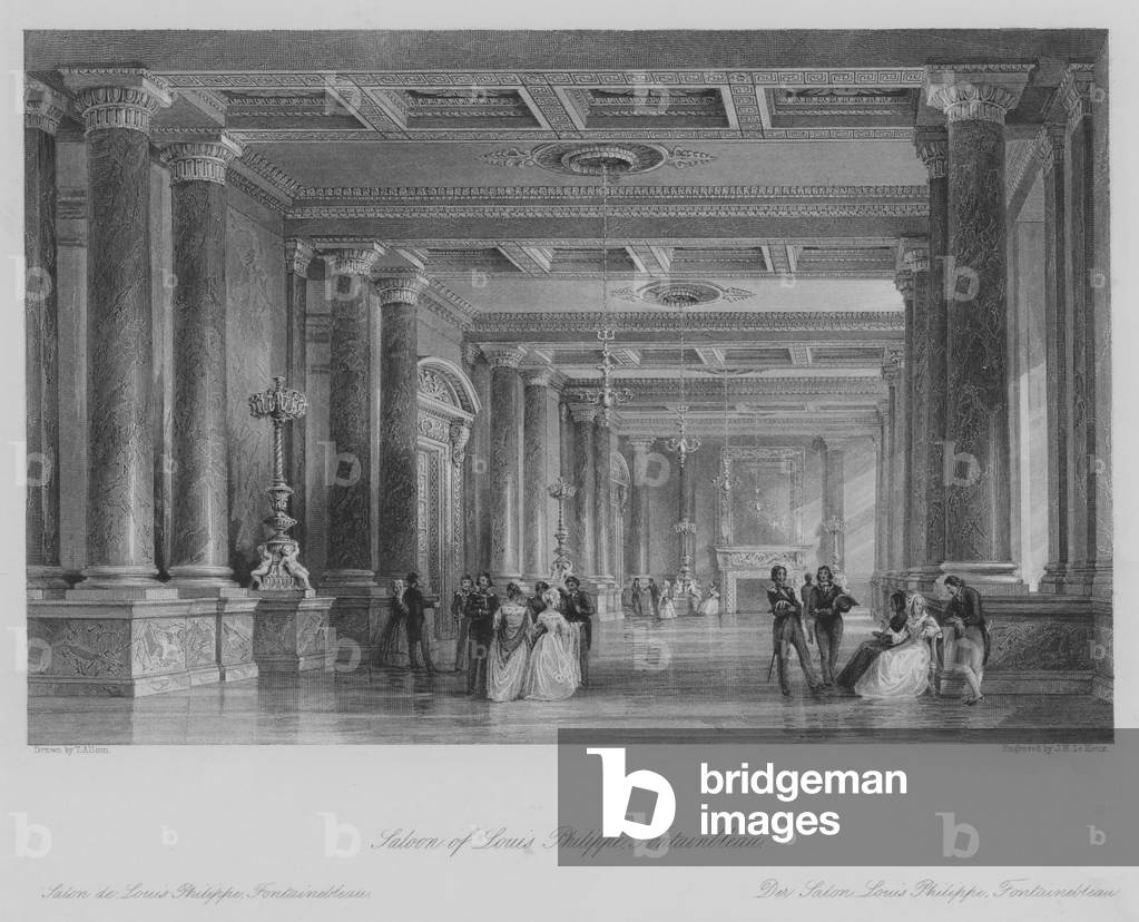 Saloon of Louis Philippe, Fontainbleau (engraving)