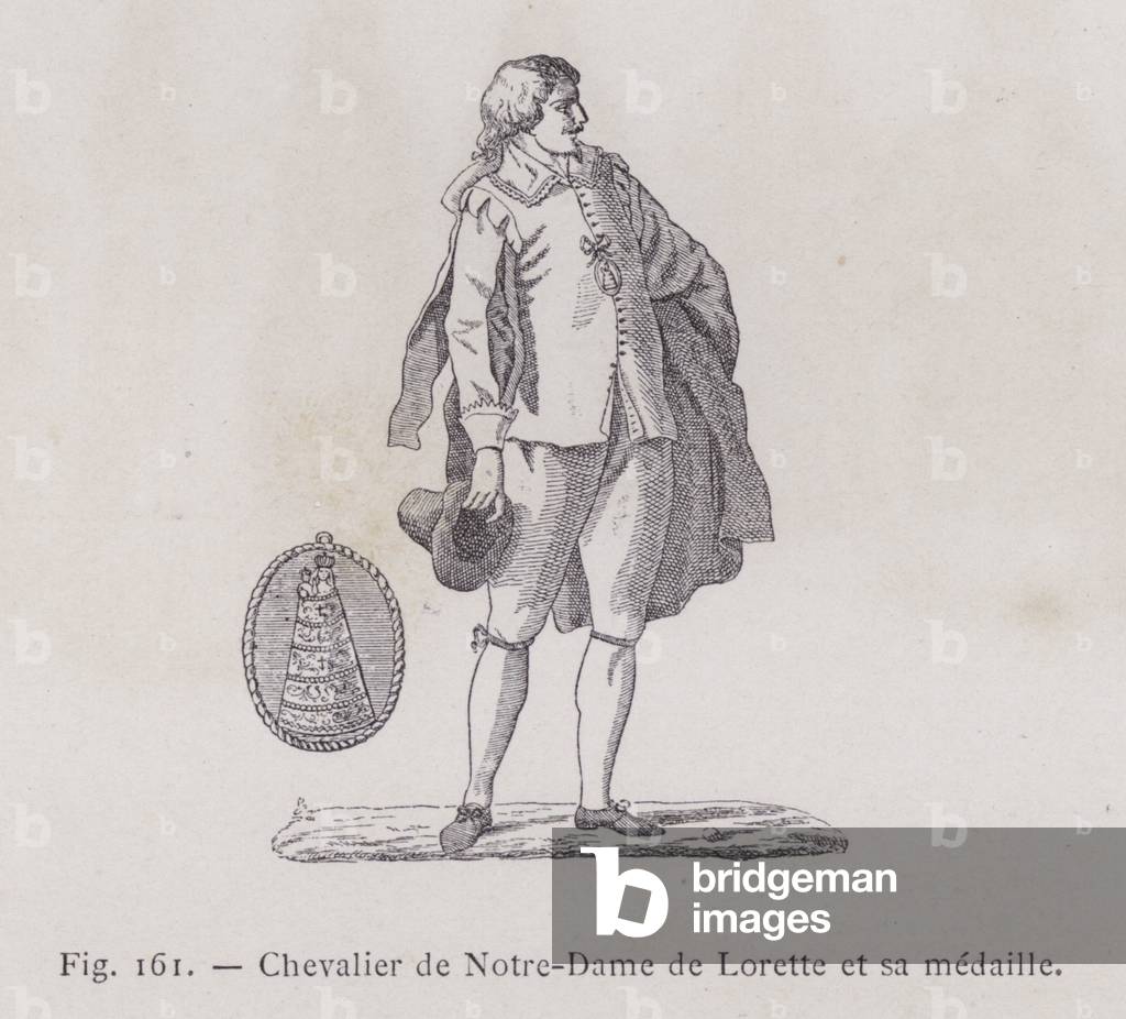 Chevalier de Notre-Dame de Lorette et sa medaille (engraving)