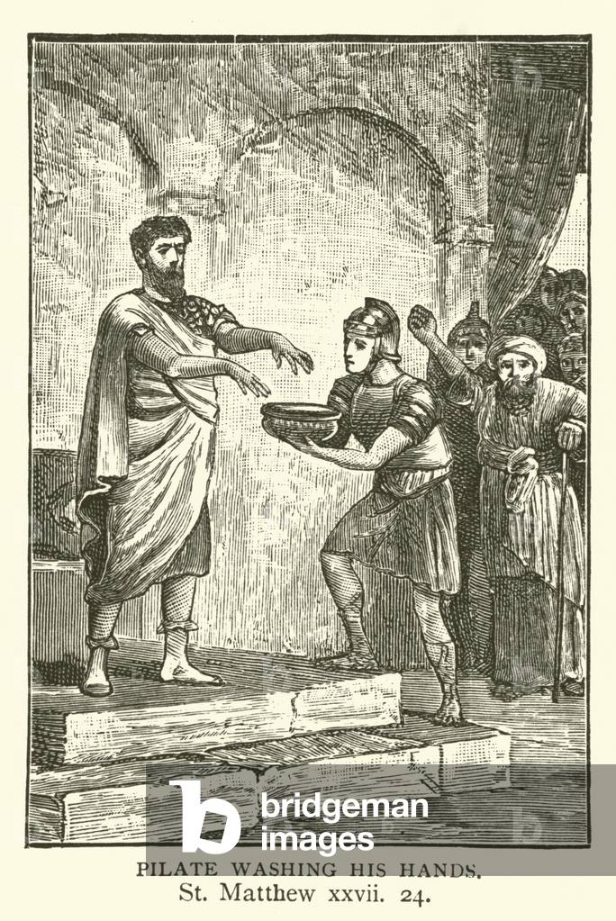 Pilate washing his hands, St Matthew, xxvii, 24 (engraving)