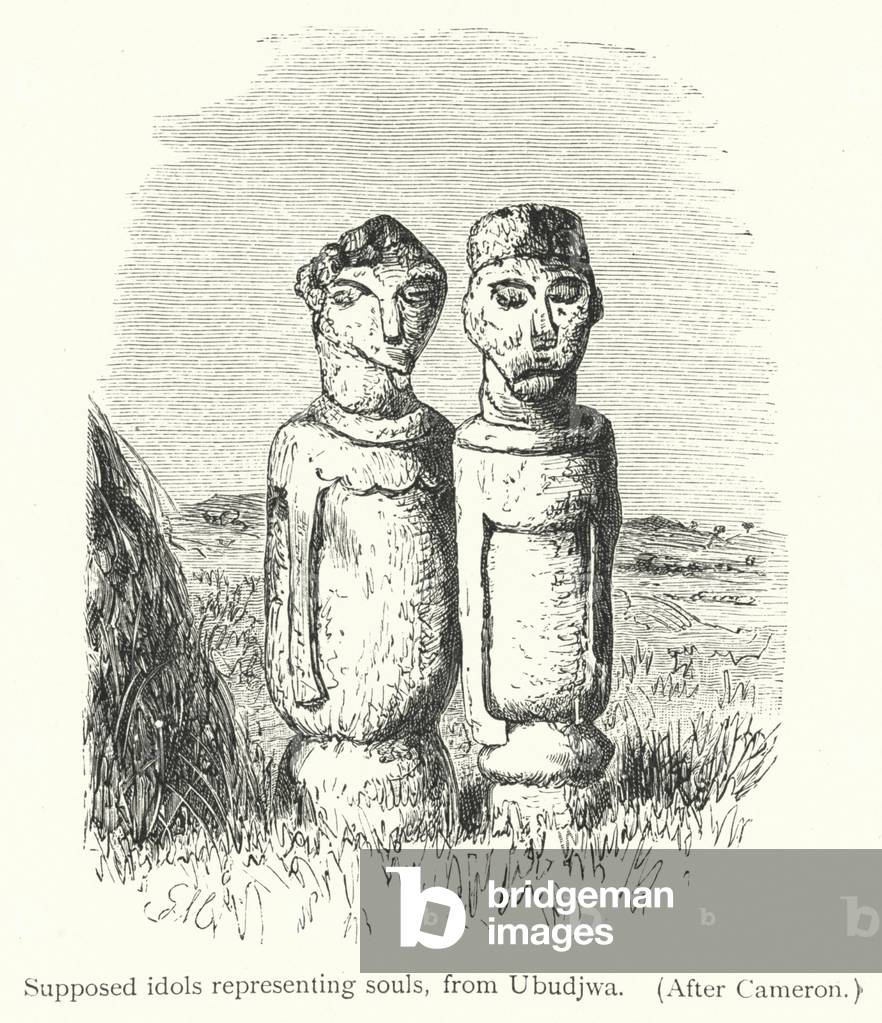 Supposed idols representing souls, from Ubudjwa (engraving)