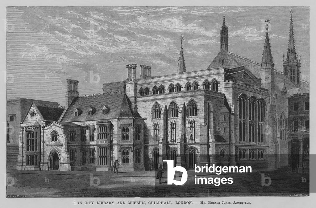 The City Library and Museum, Guildhall, London (engraving)