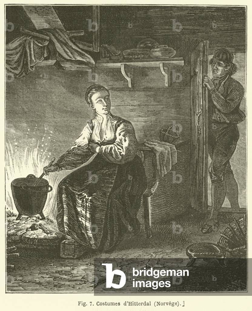 Costumes d'Hitterdal, Norvege (engraving)