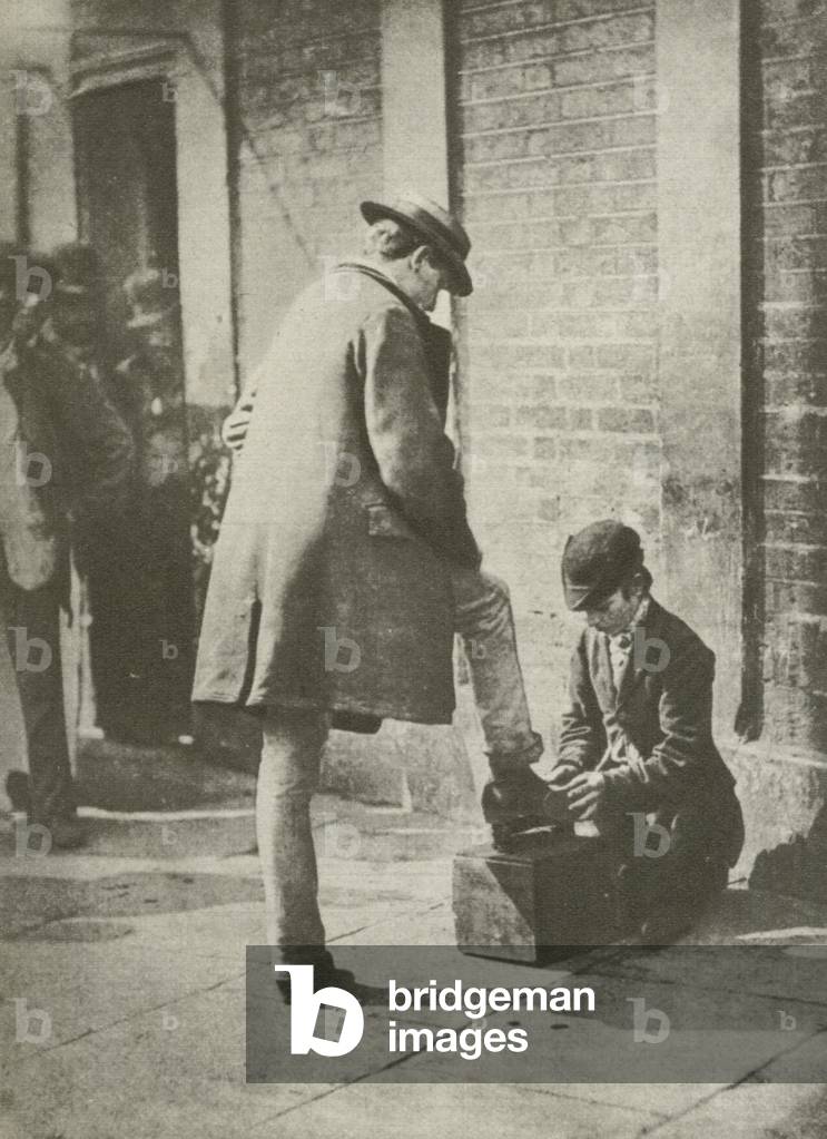 Shoeblack, London, 1870s (b/w photo)