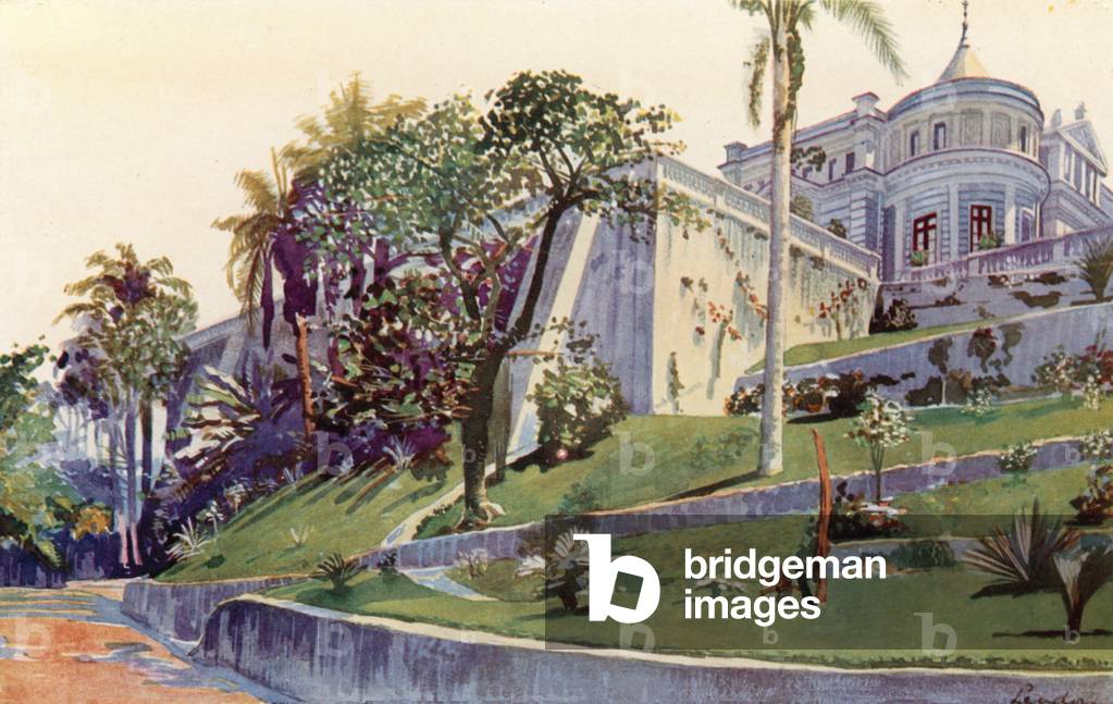 Residence of Senator General Pinheiro Machado (colour litho)