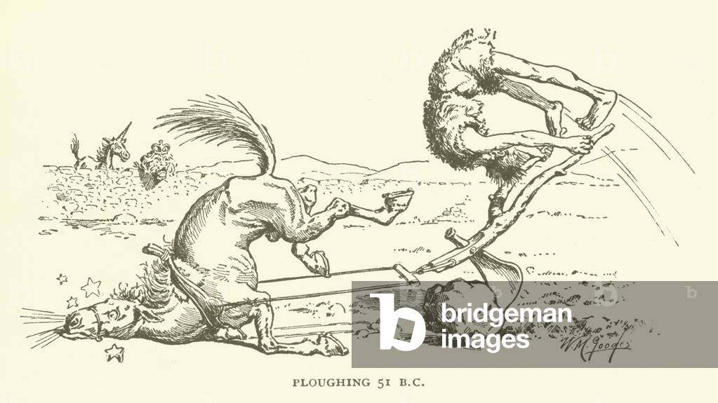 Ploughing, 51 BC (engraving)