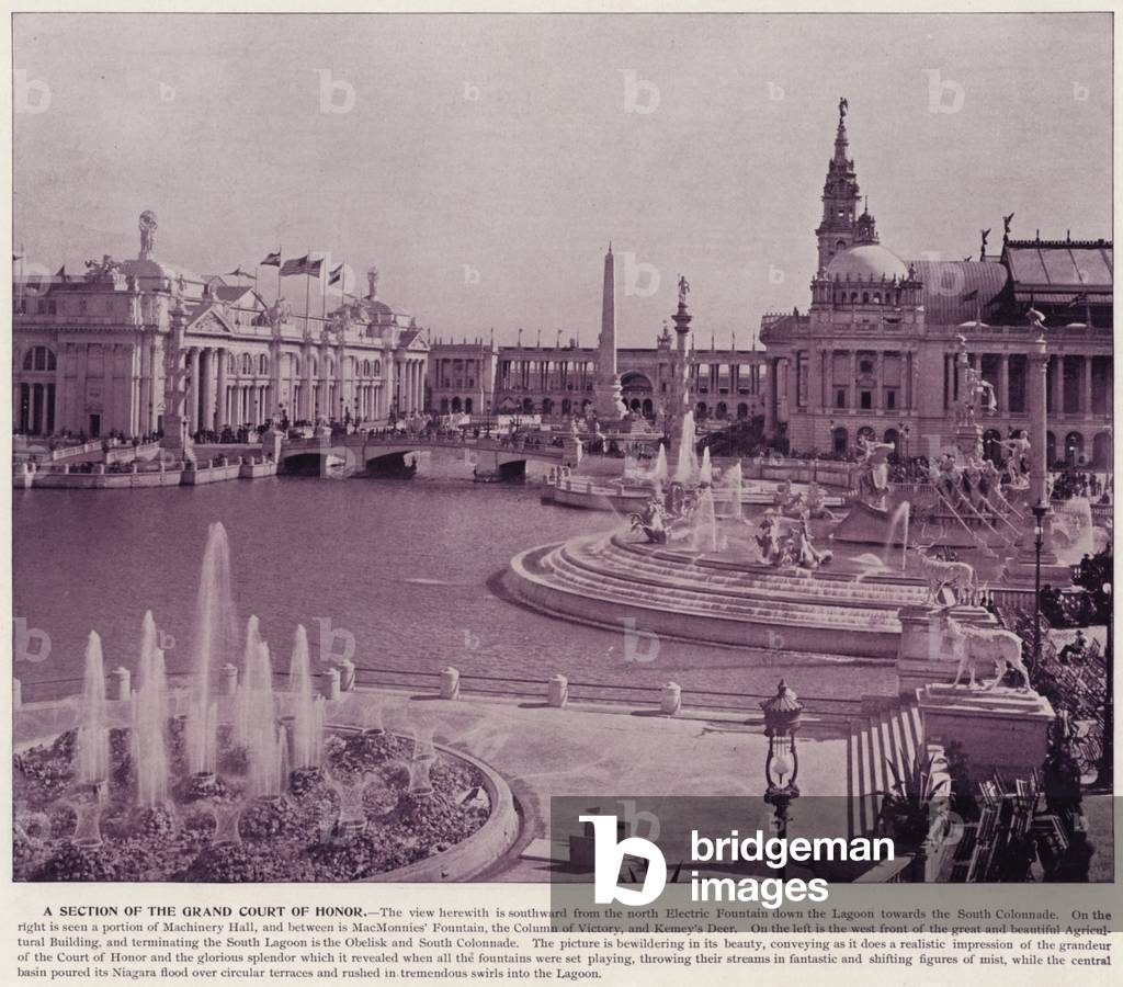 Chicago World's Fair, 1893: A Section of the Grand Court of Honor (b/w photo)
