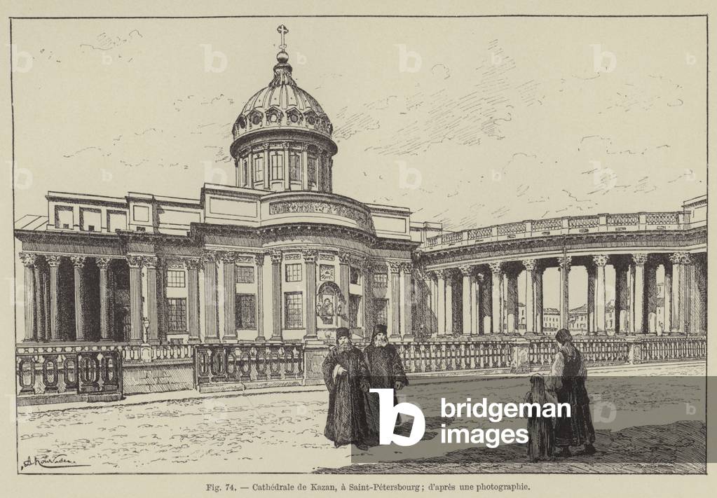 Cathedrale de Kazan, a Saint-Petersbourg (engraving)