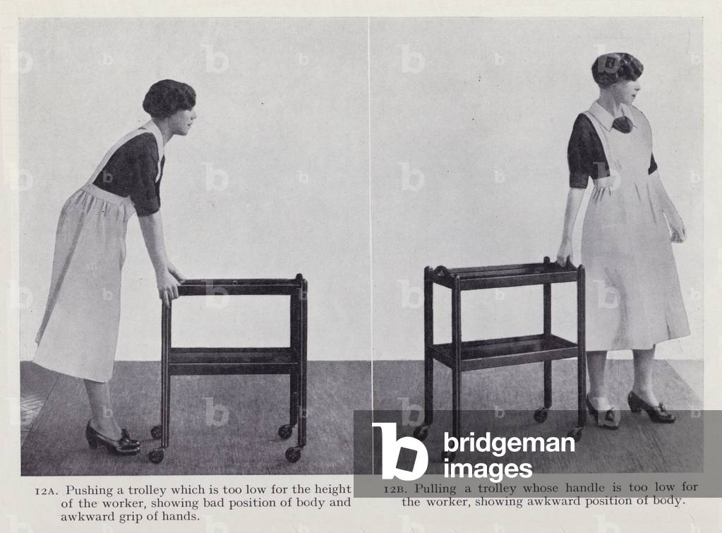 Illustration for Posture in Housework (b/w photo)