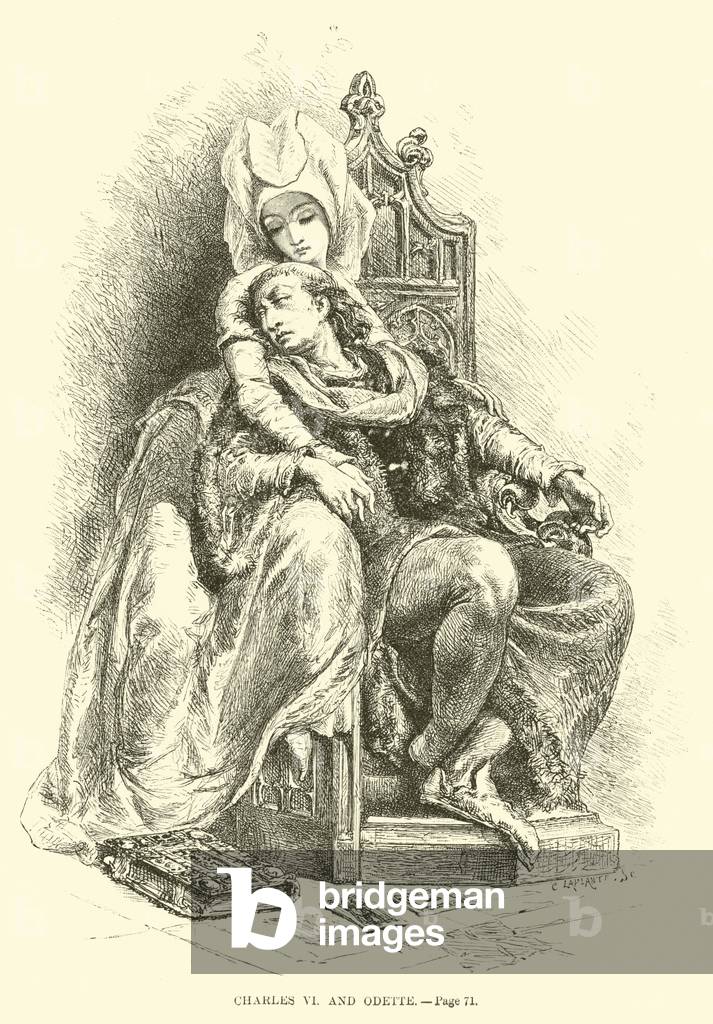 Charles VI and Odette (engraving)