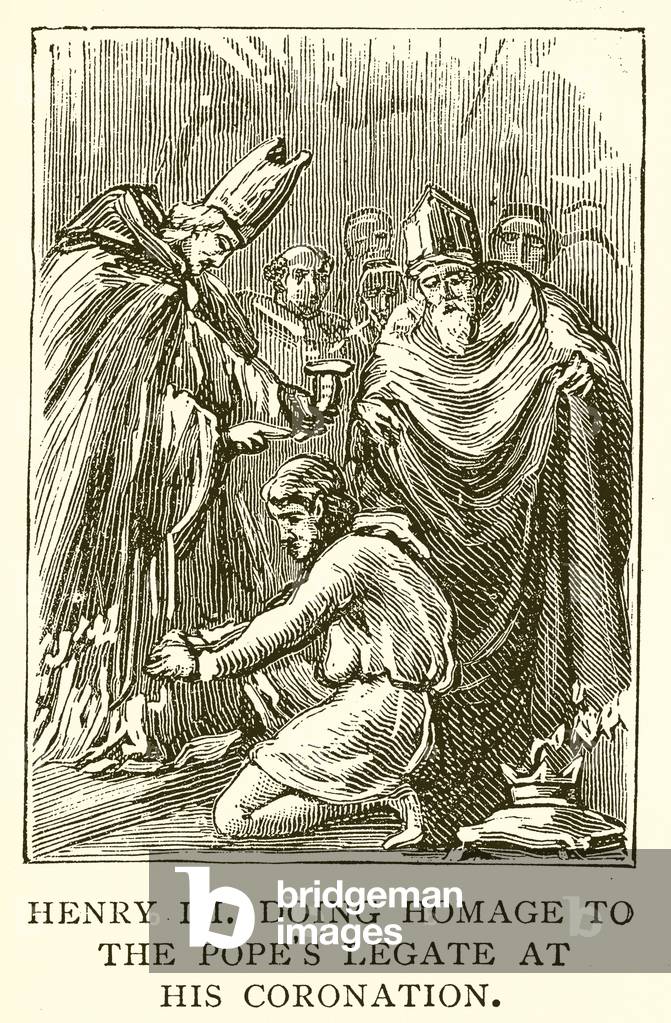Henry III doing Homage to the Pope's Legate at his Coronation (engraving)