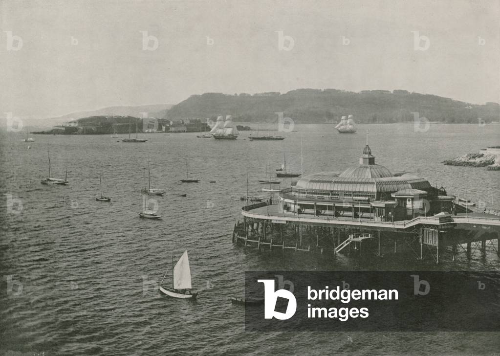 Plymouth, the Pier (b/w photo)