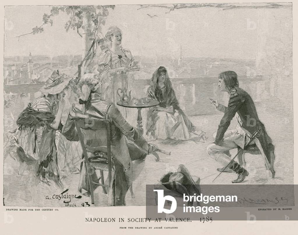 Napoleon in Society at Valence (engraving)
