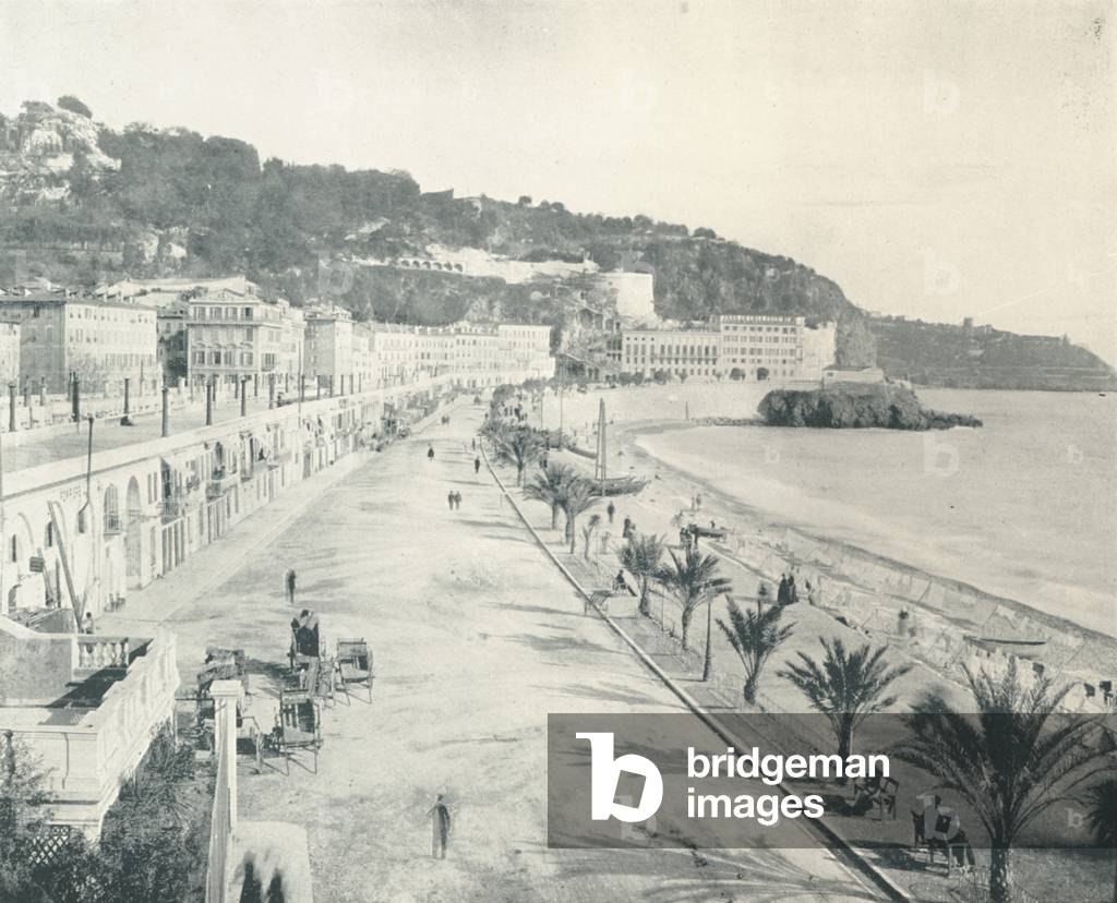 Mid-Day Promenade, Nice (b/w photo)