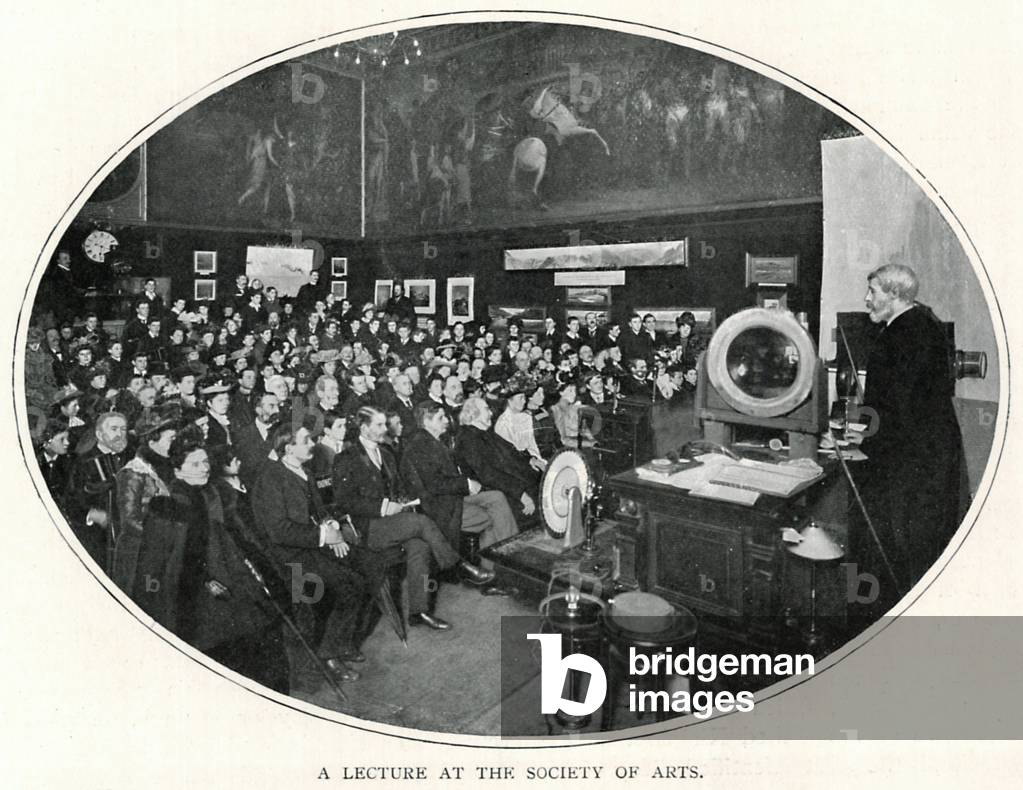 A Lecture at the Society of Arts (b/w photo)