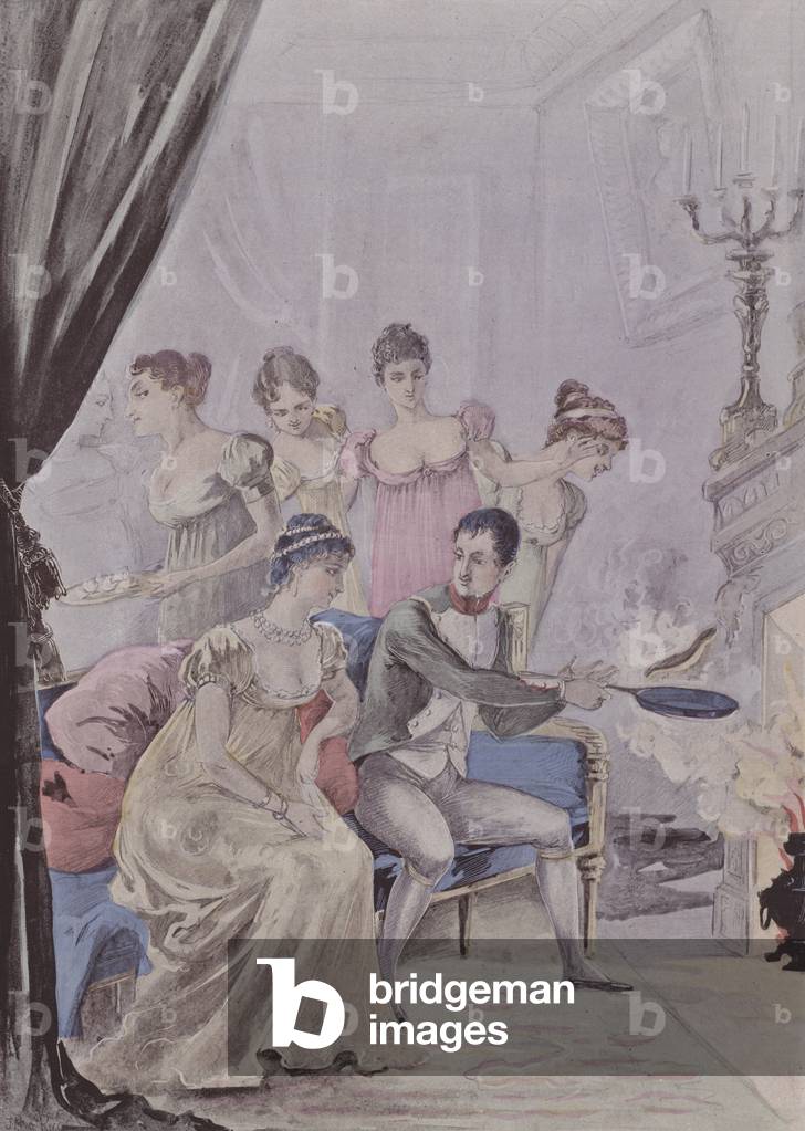Napoleon chez Marie-Louise (colour litho)