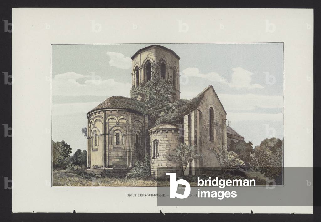 Mouthiers-sur-Boeme, Eglise, facade N et abside (colour photo)