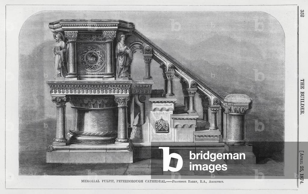Memorial Pulpit, Peterborough Cathedral (engraving)