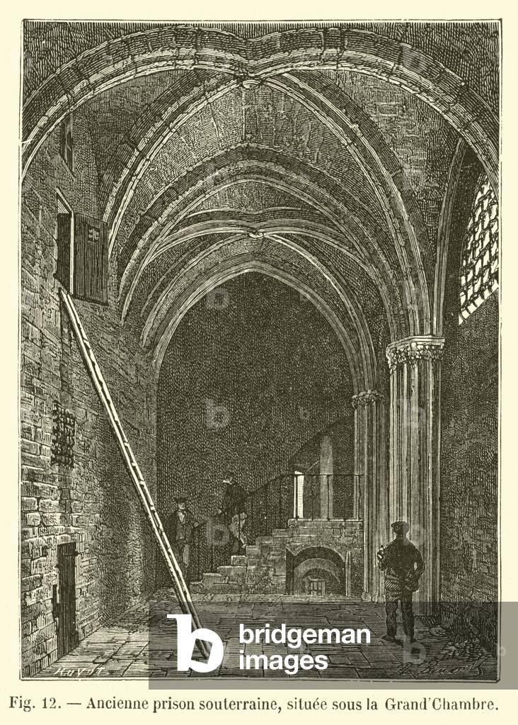 Ancienne prison souterraine, situee sous la Grand'Chambre (engraving)