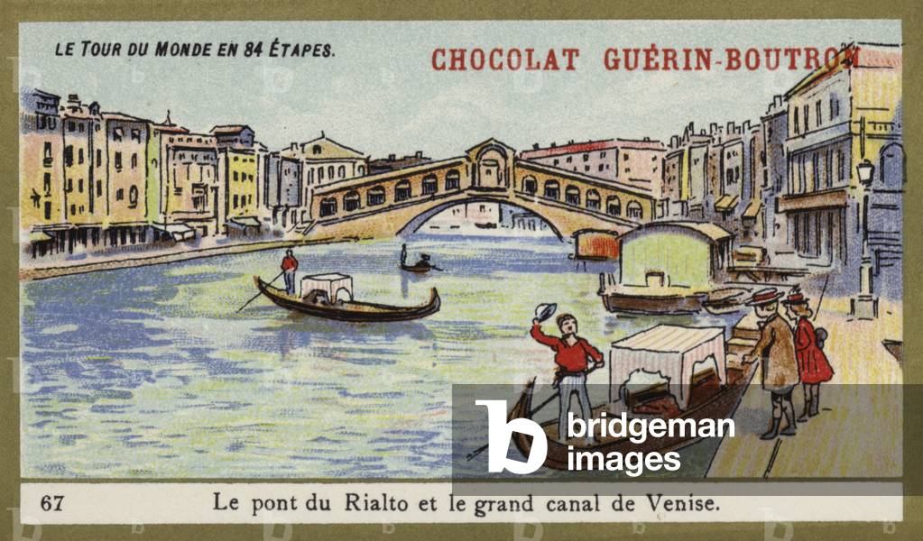 The Rialto Bridge and the Grand Canal of Venice (chromolitho)