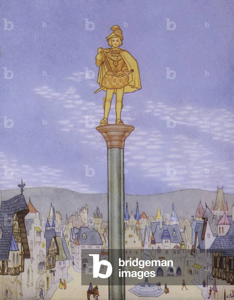 Illustration for The Happy Prince by Oscar Wilde (colour litho)