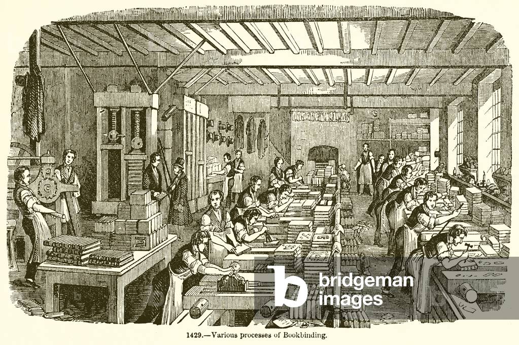 Various Processes of Bookbinding (engraving)