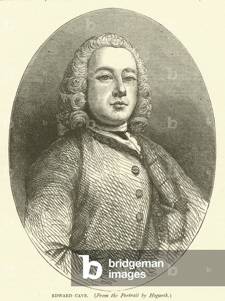 Edward Cave, from the portrait by Hogarth (engraving)