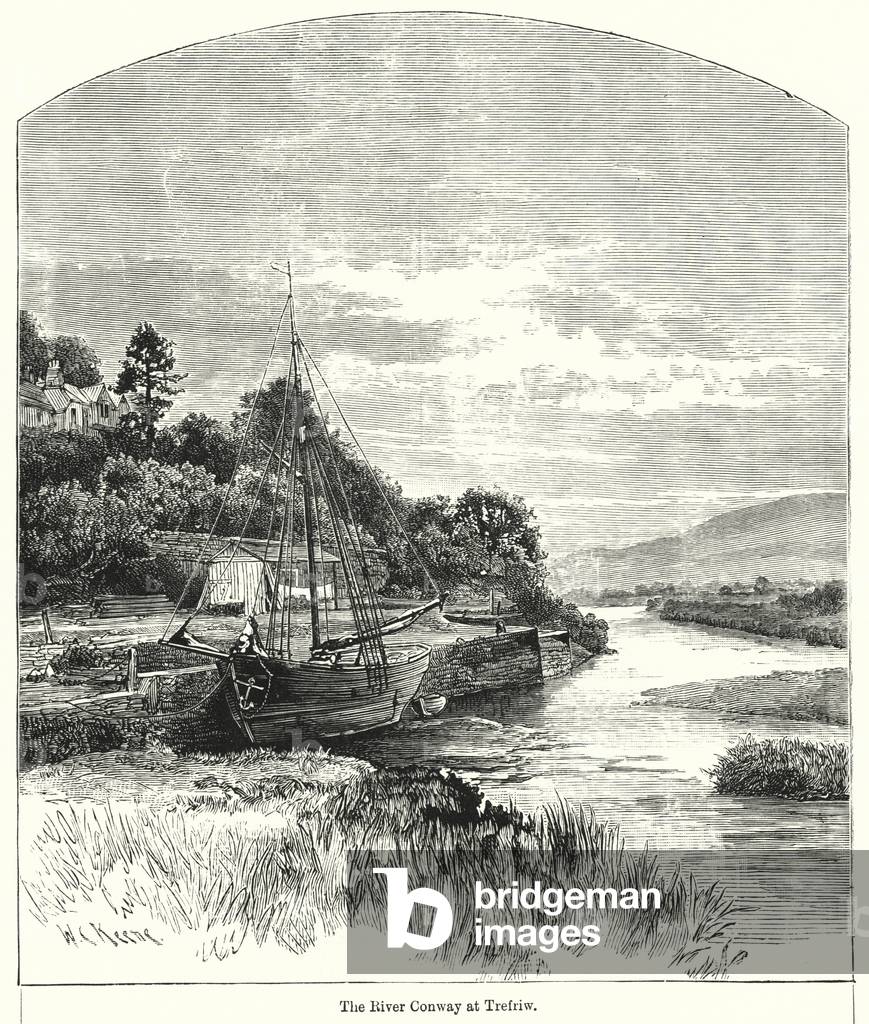 The River Conway at Trefriw (engraving)