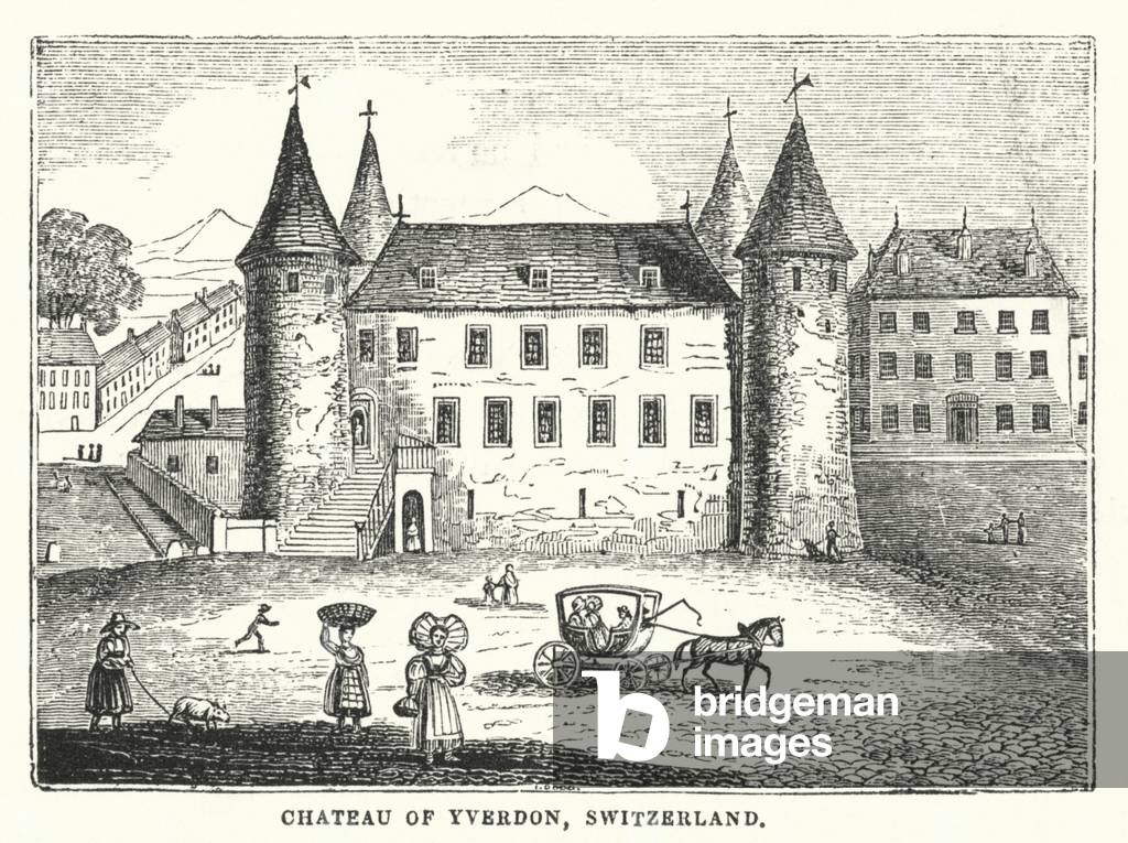 Chateau of Yverdon, Switzerland (engraving)