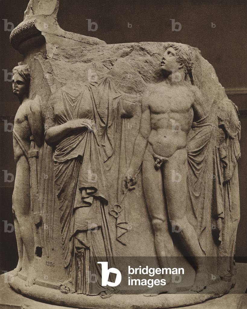 Sculptured Drum, Temple of Artemis, Ephesus (b/w photo)