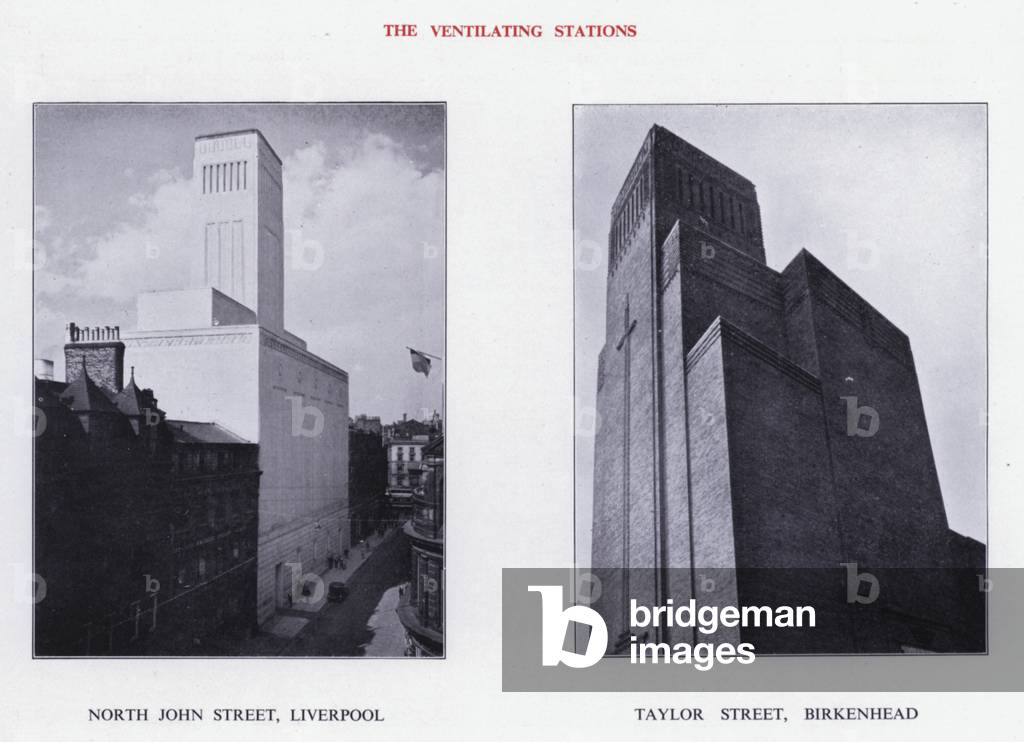 Mersey Tunnel: The Ventilating Stations (b/w photo)