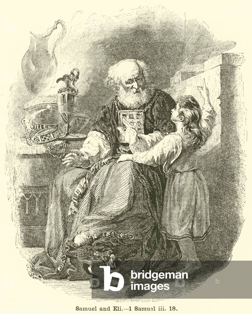 Samuel and Eli, 1 Samuel, iii, 18 (engraving)