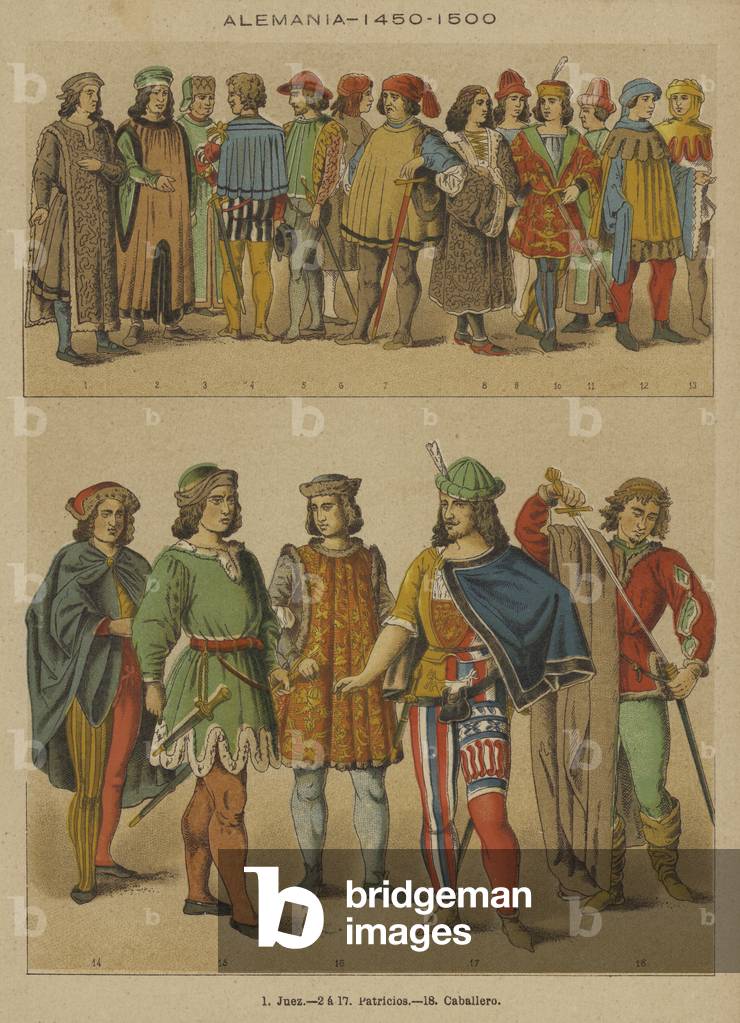 Alemania, 1450-1500 (colour litho)
