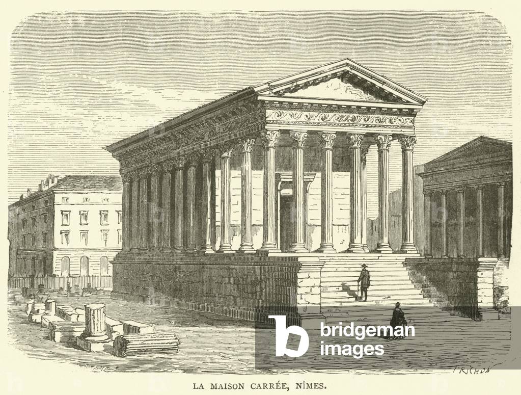 La Maison Carree, Nimes (engraving)