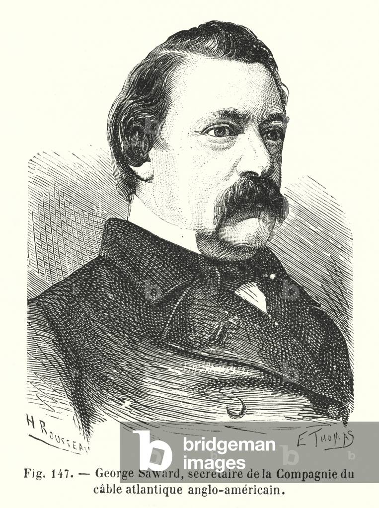 George Saward, secretaire de la Compagnie du cable atlantique anglo-americain (engraving)