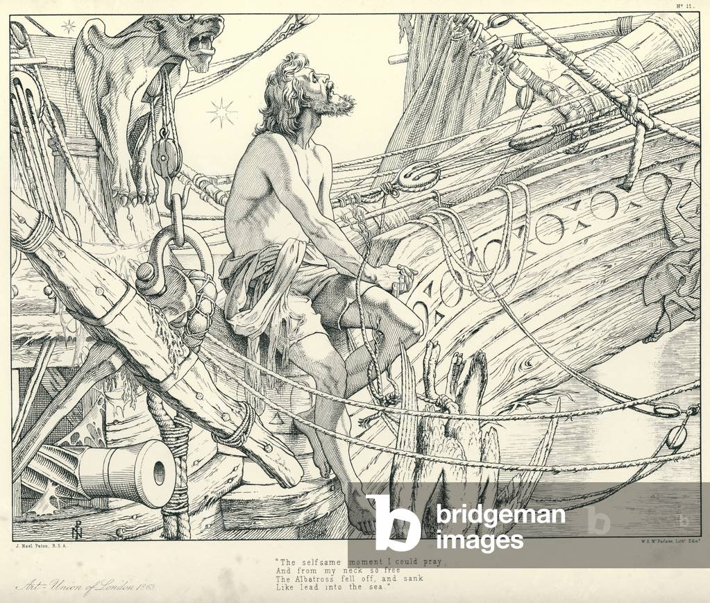 Illustration for Coleridge's Rime of The Ancient Mariner (engraving)