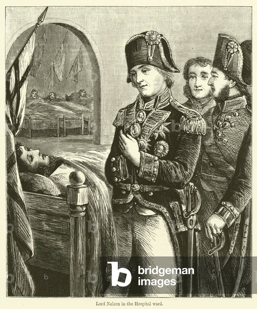 Lord Nelson in the Hospital ward (engraving)