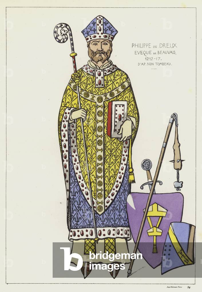 Philippe de Dreux (colour litho)