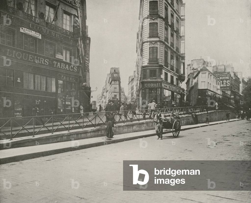 Paris: Street Junction of Rues Beauregard and de la Lune (b/w photo)