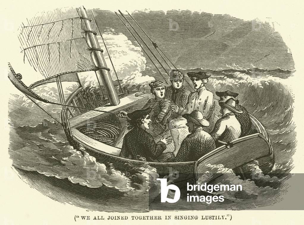 We all joined together in singing lustily (engraving)