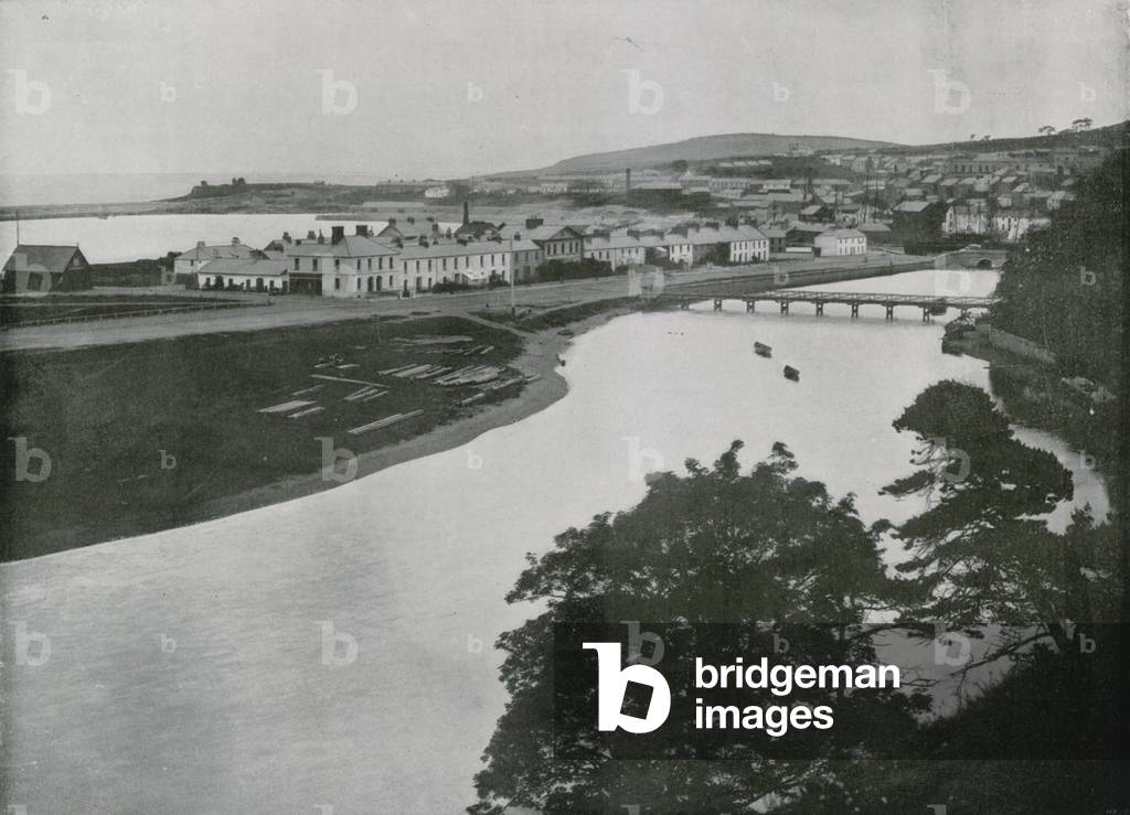 Wicklow, General View of the Town and the River (b/w photo)
