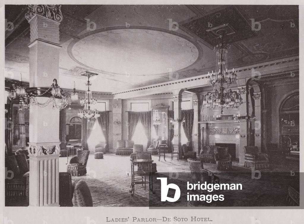 Ladies' Parlor, De Soto Hotel (b/w photo)