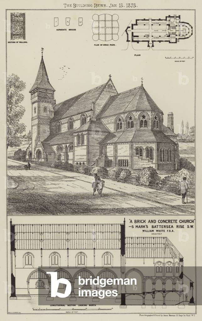 A Brick and Concrete Church, S Mark's Battersea Rise SW (engraving)