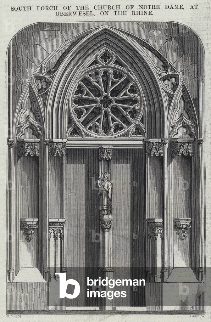 South Porch of the Church of Notre Dame, at Oberwesel, on the Rhine (engraving)