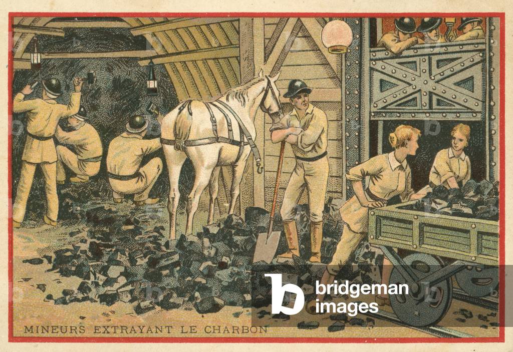 Coal miners (chromolitho)