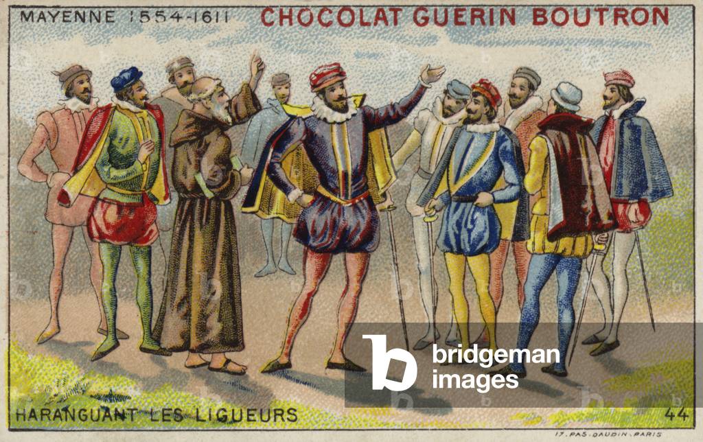 Charles, Duke of Mayenne, addressing members of the Catholic League (chromolitho)