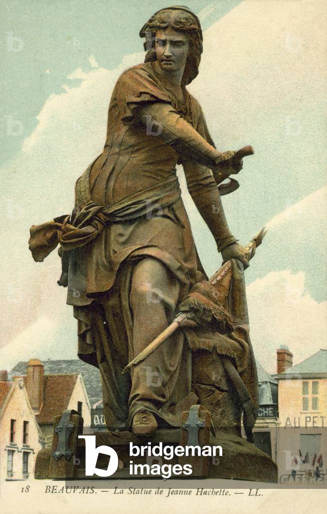 Beauvais, statue of Jeanne Hachette (colour photo)