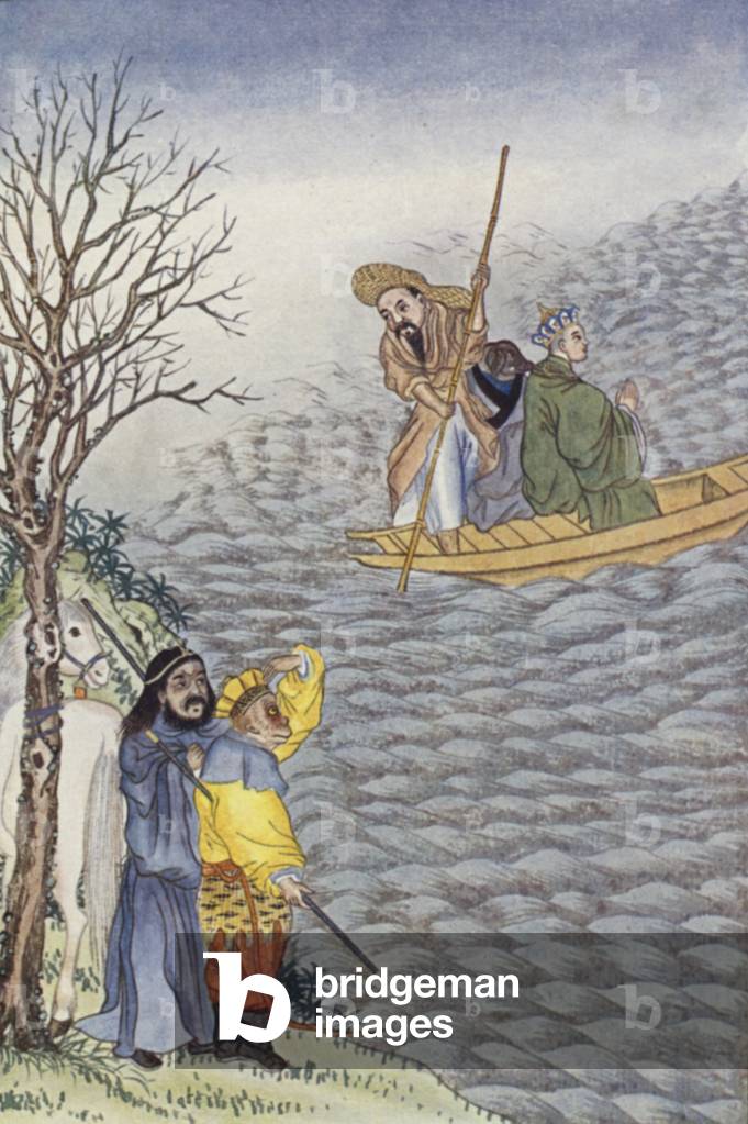 The demons of Blackwater River carry away the master (colour litho)