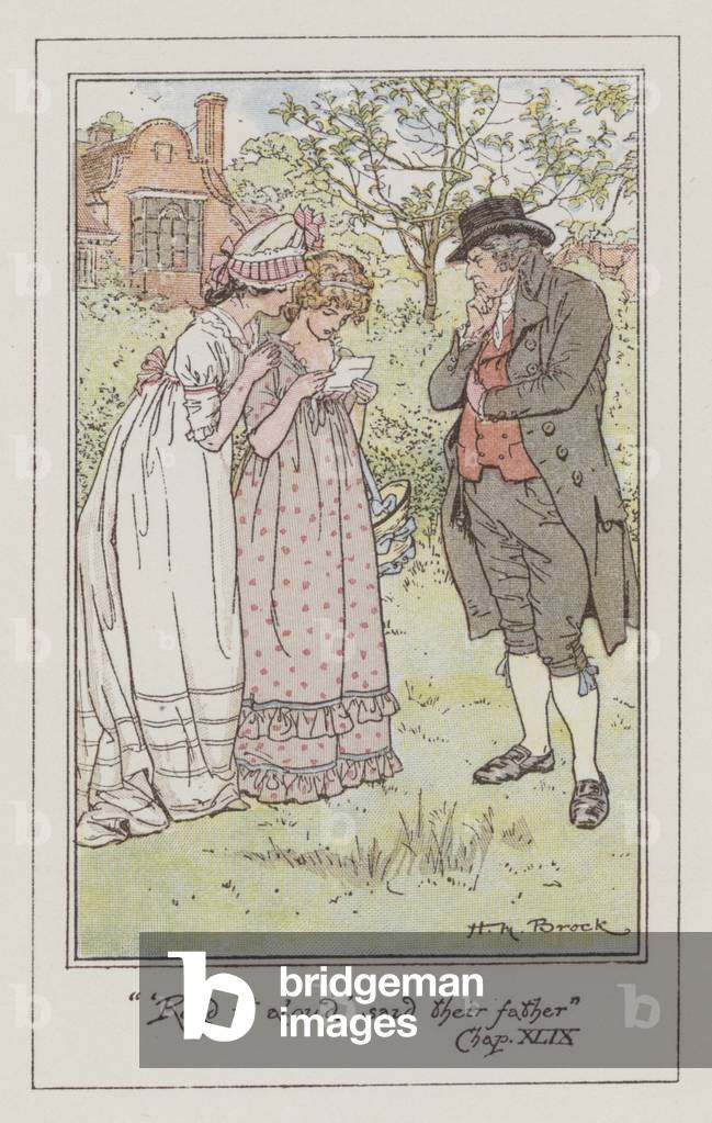 Illustration for Pride and Prejudice (colour litho)